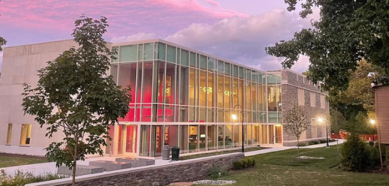 Photo of Lavender skies over The Well - Photo by Becky Yu ‘24 - Instagram post