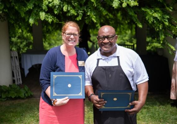 McPherson Award Winners Terry Small and Alyssa Slattery at the Staff Picnic